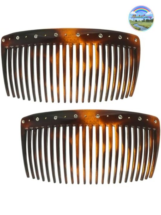 Swarovski Crystal Side Combs - Strong Hold Hair Comb for Bun Chignon Up-Do main image 4